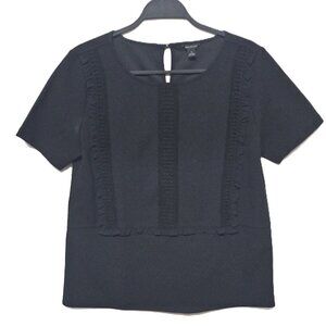 Ann‎ Taylor Ruffle Crew Neck Top Medium